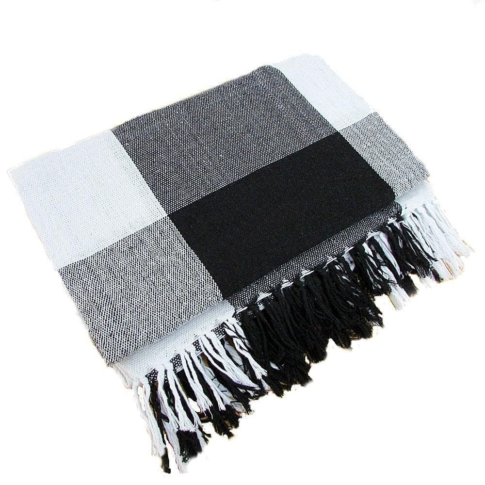 Manta Para Sofá Tipo Capa De Sofá 2,40X1,80 Preto Xadrez