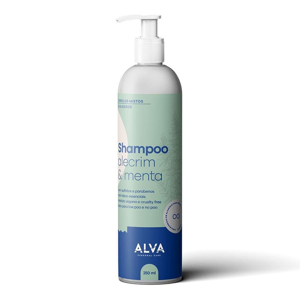 Kit 2X: Shampoo Vegano Alecrim E Menta Alva 250Ml