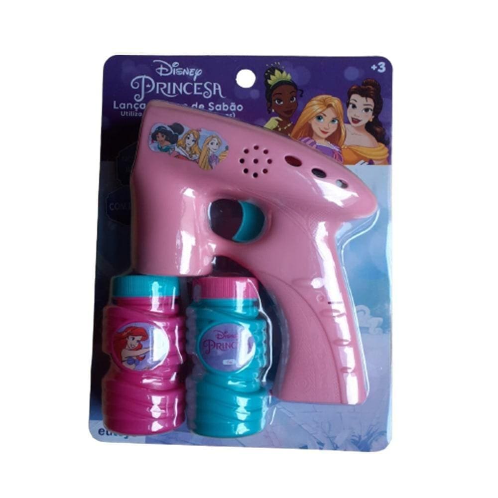 Lança Bolhas Princesas com Luz - Brinquedo Elétrico - Rosa