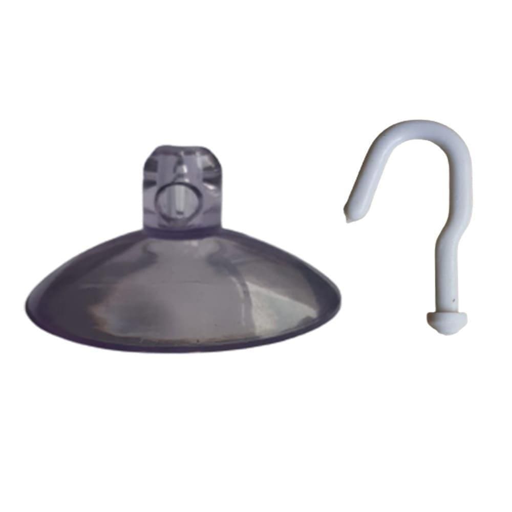 100 Ventosas 4 Cm Cabeça Redonda Silicone Vidro Pvc C/Gancho