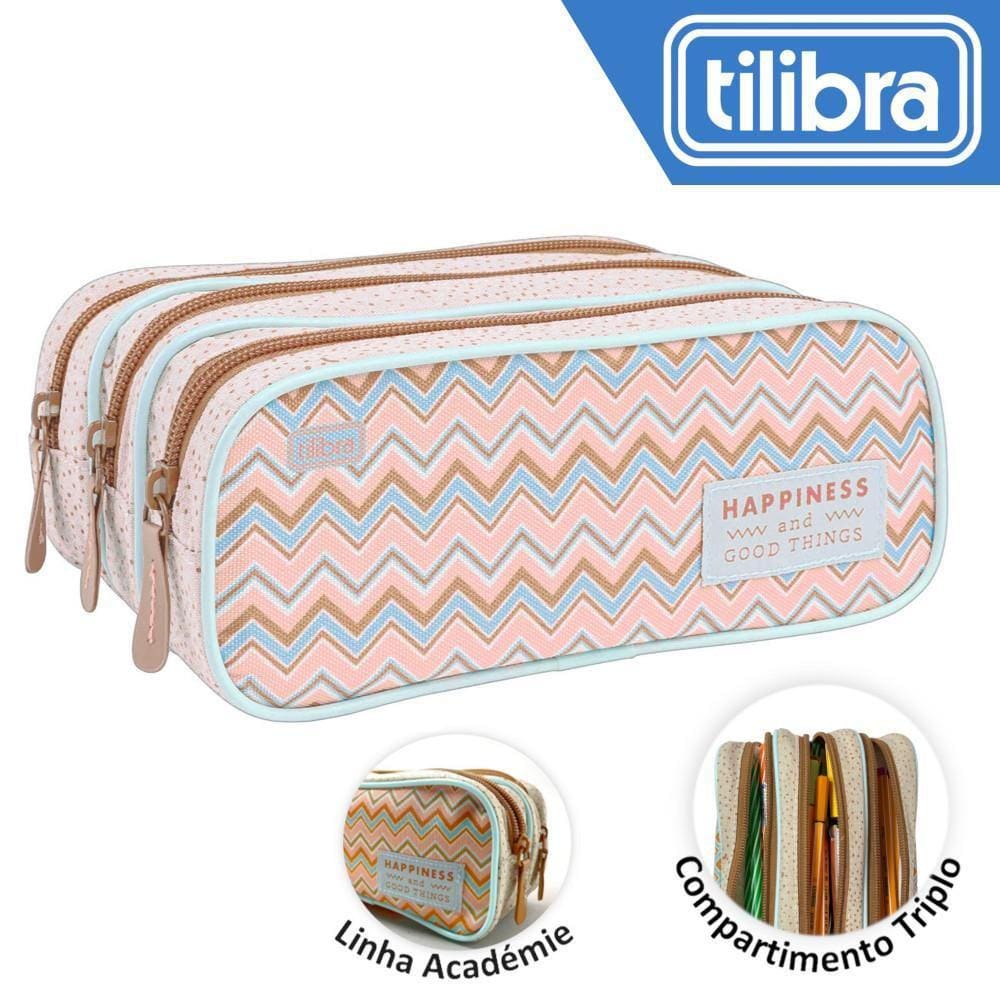 Estojo Triplo Tilibra Académie Sunshine - 11x9x21cm