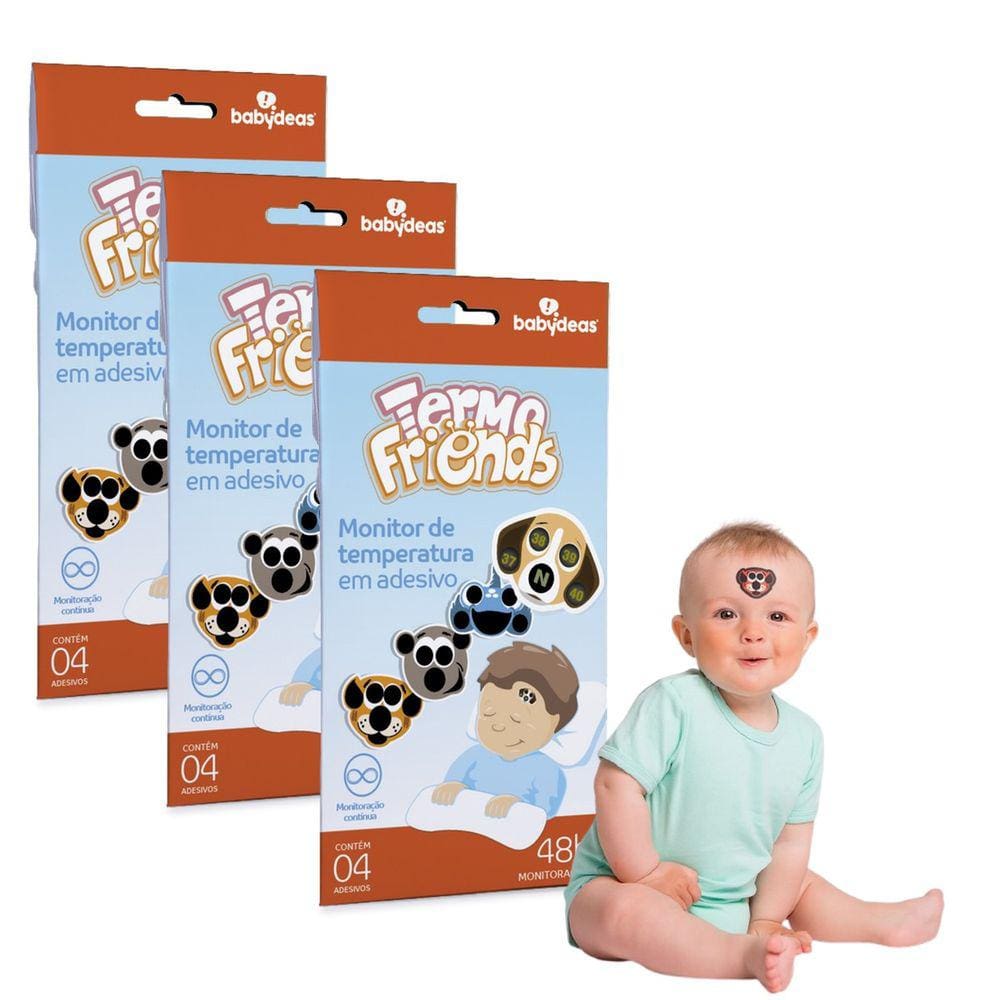 Kit 3 uni Termo friends Babydeas adesivo Medidor Temperatura