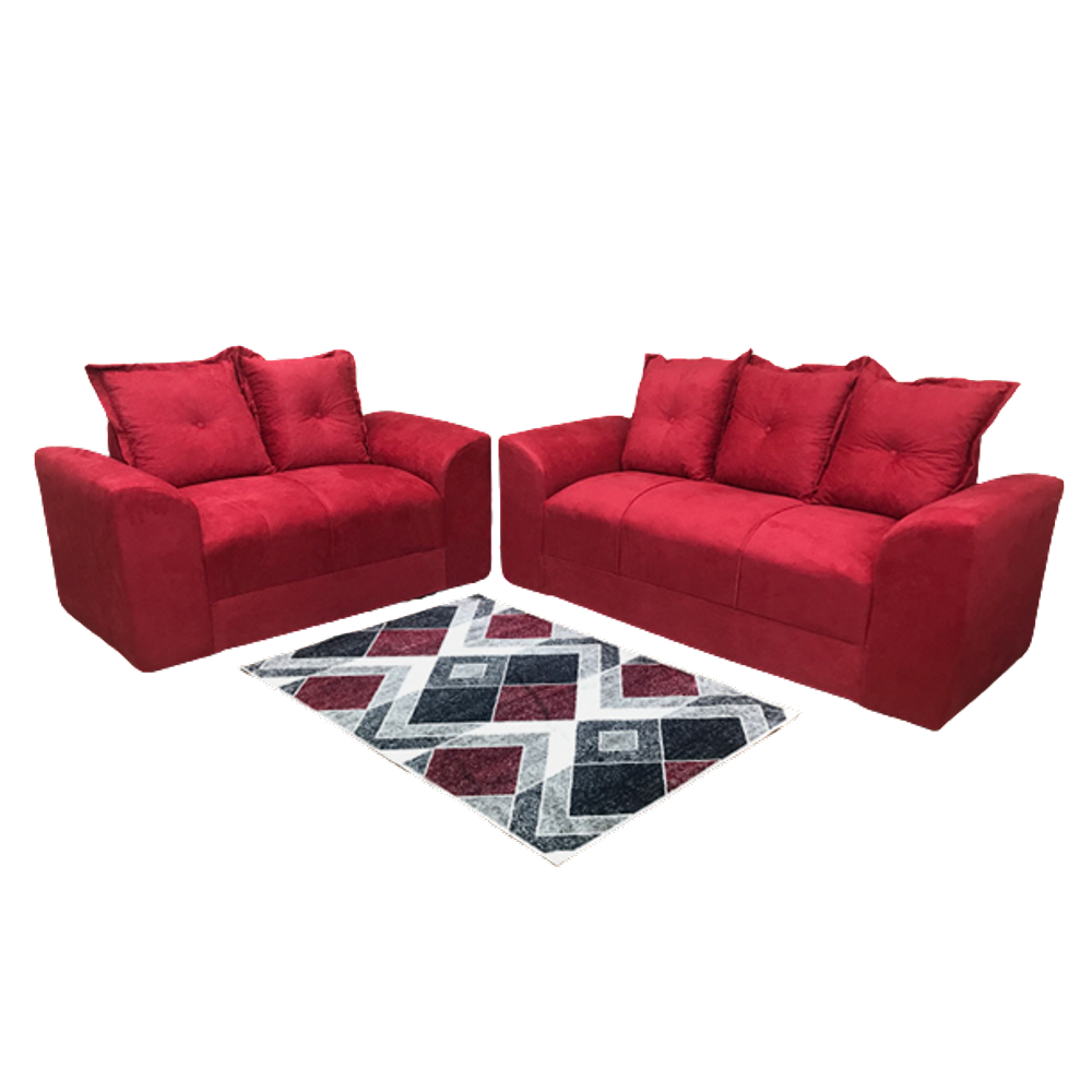 Conjunto De Sofá De 2 E 3 Lugares Porto Vermelho Suede Resistente