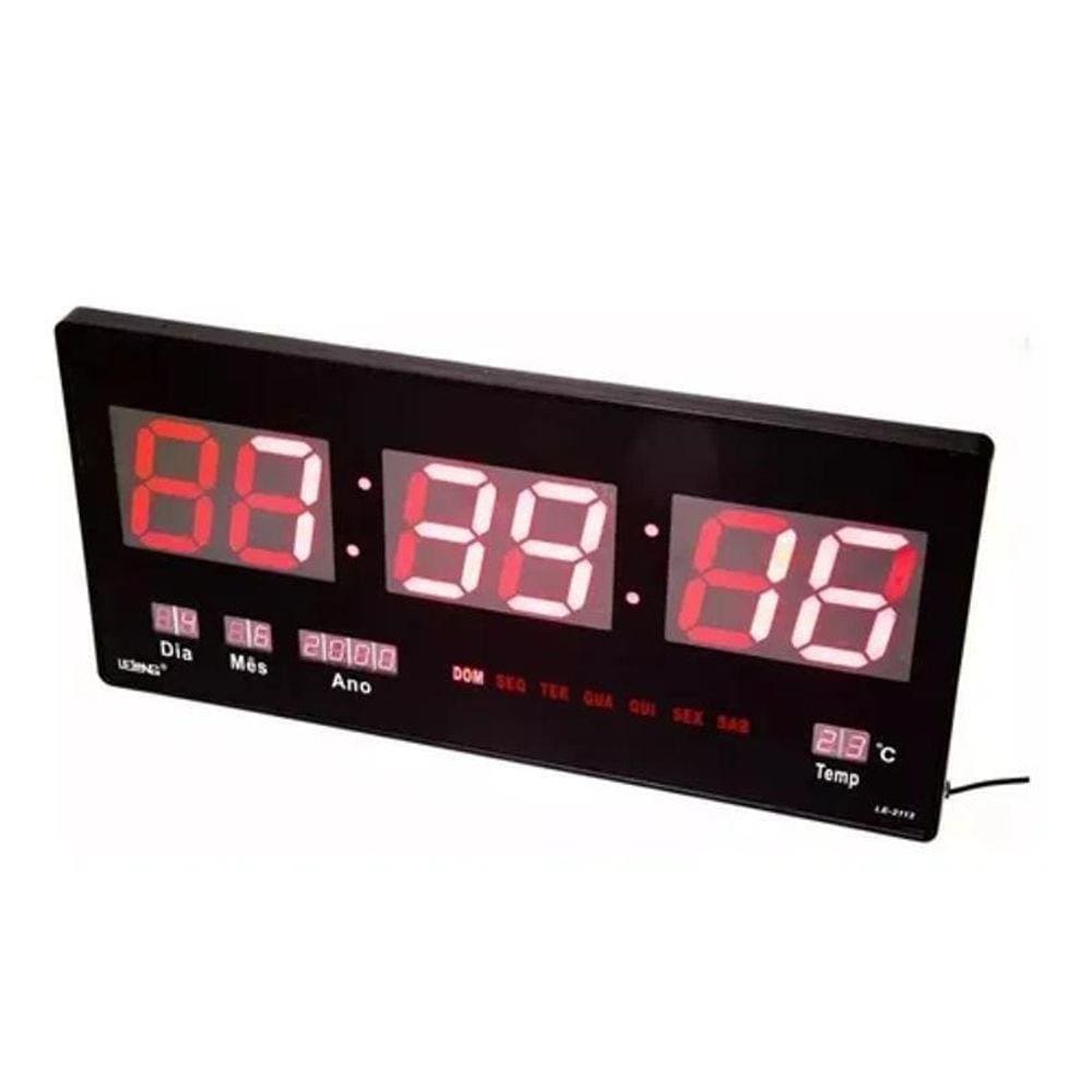 Relógio Parede Digital Painel Led Grande,Data,Termometro 46C