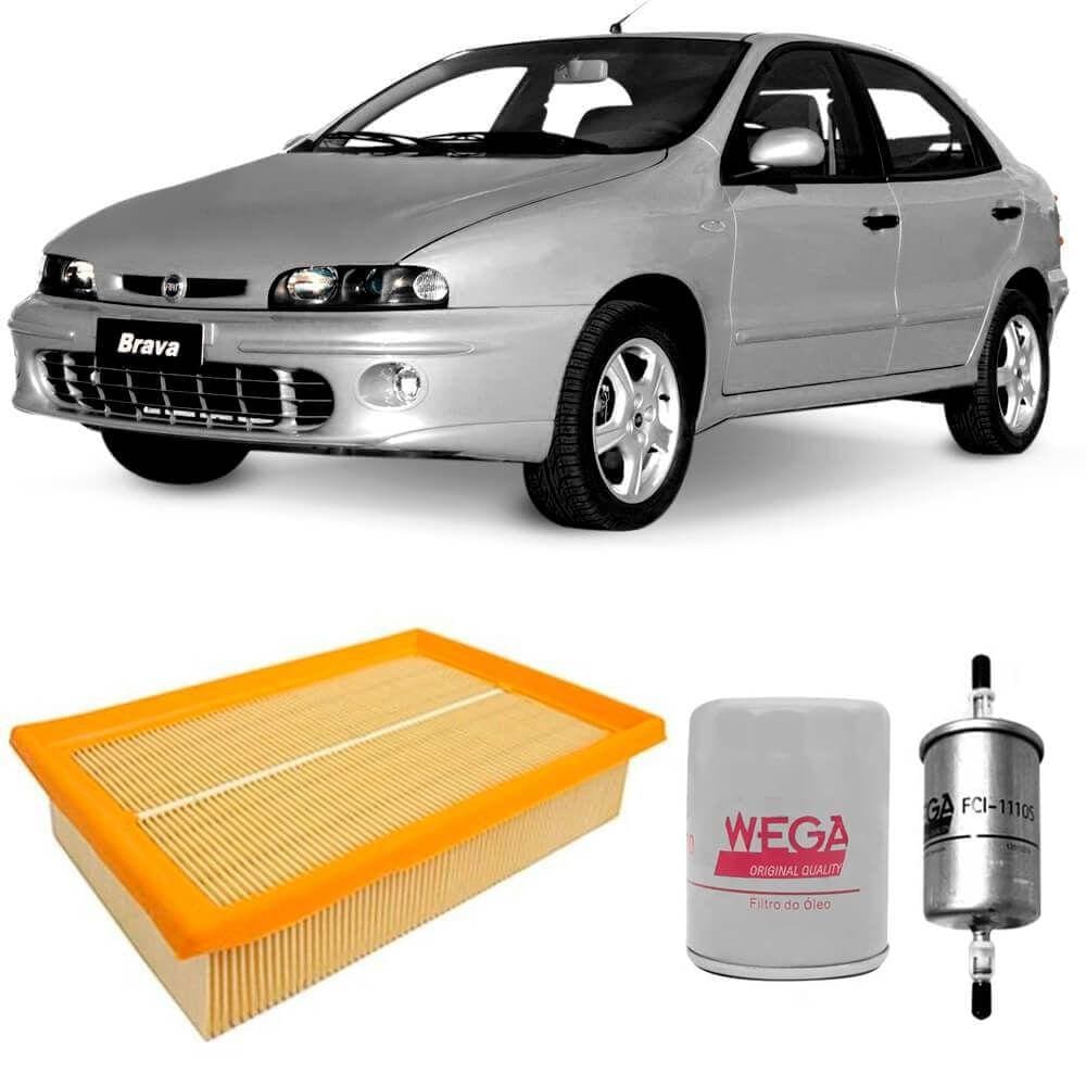 Kit Filtro Ar Óleo Combustível Brava 2000 A 2003 Gasolina