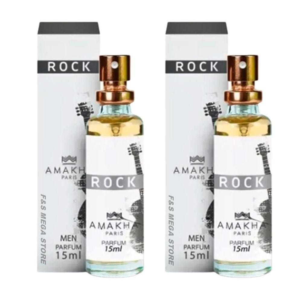 Kit 2 Perfume Rock Masculino Amakha Paris Bolso Ou Bolsa