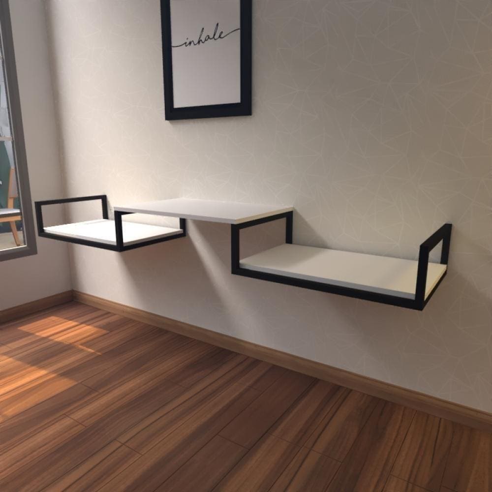 Aparador Industrial Branco Off White Moderno Cantinho Café Escritorio Simples Bancada Suspensa