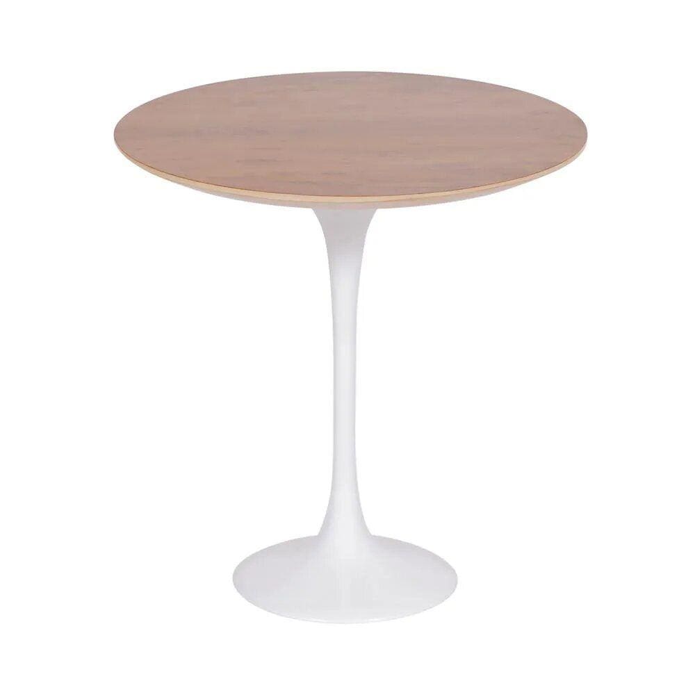 Mesa Saarinen Lateral Imbuia 42cm - Base Branca