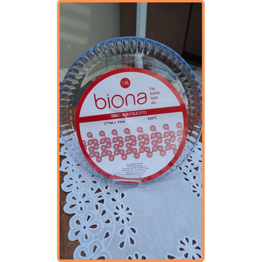 Assadeira de Vidro Borosilicato Canelada Redonda 1,6L