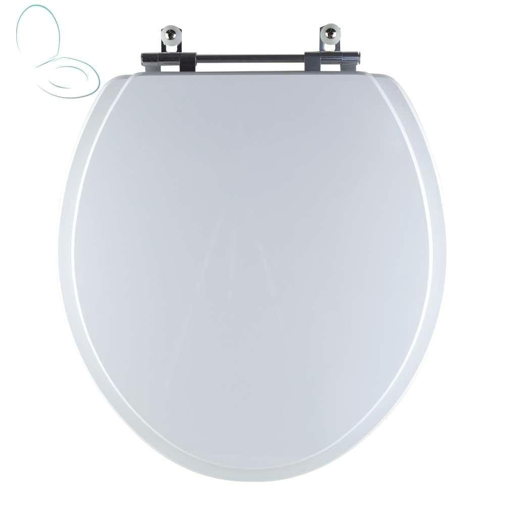Tampa Vaso Sanitário Madeira Laqueada Azalea Branco para bacia Celite