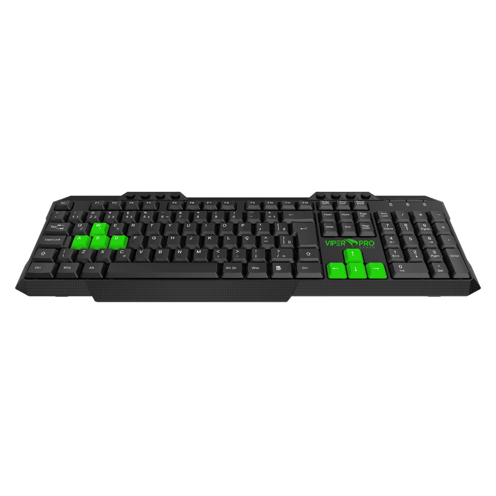 Teclado Gamer Viper Pro Python Membrana ABNT2 USB Preto