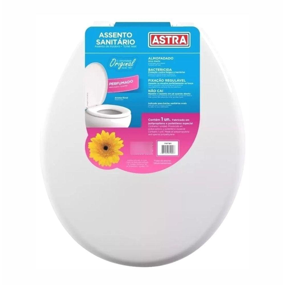 Assento Sanitário Almofadado Oval Perfumado Astra TPKP