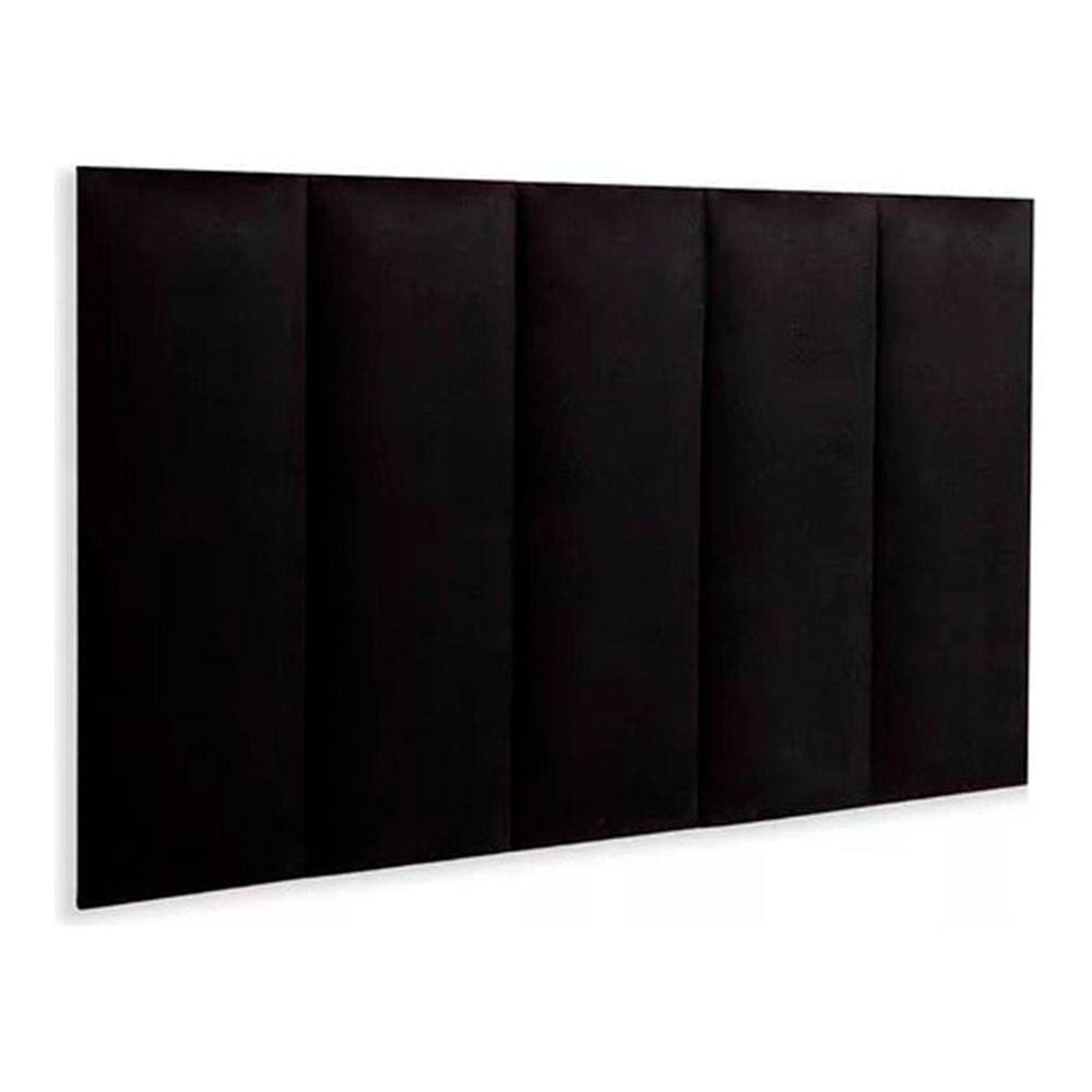 Cabeceira Modulada De Cama Solteiro Quarto Kit Com 5 Preto