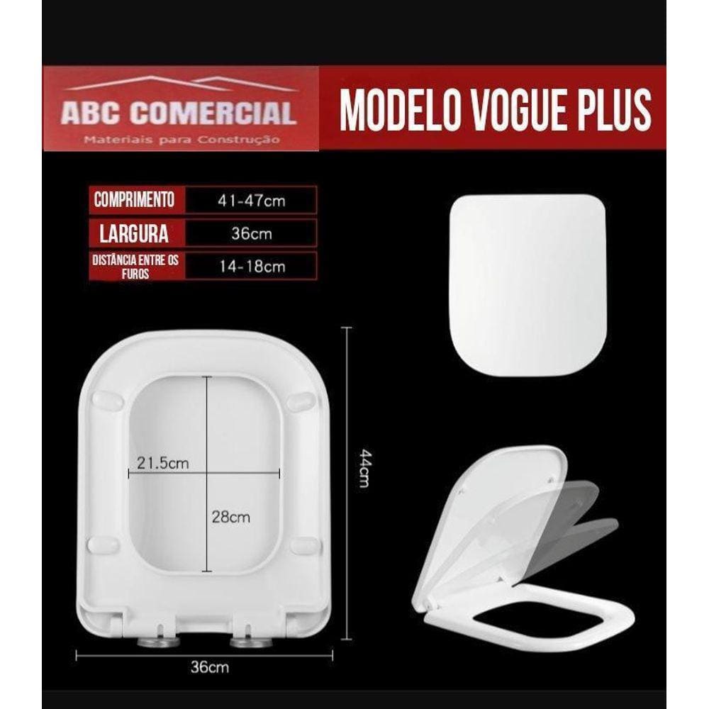 Assento Pp Vogue Plus Soft Close Para Louça Deca