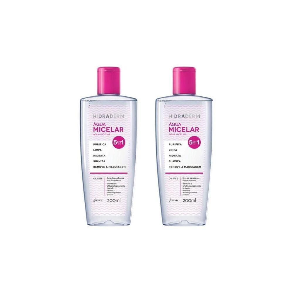 Agua Micelar Hidraderm 200Ml Solução Limpeza 5Em1-Kit C/2Un