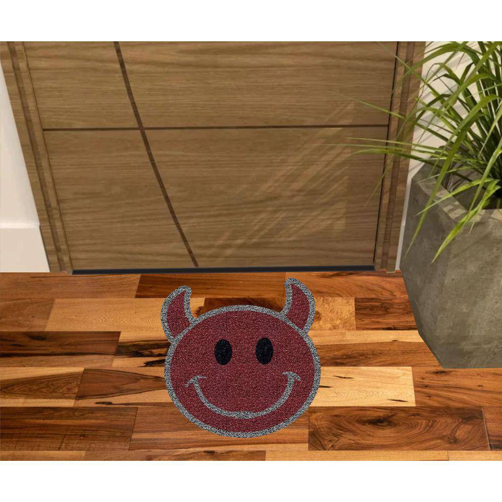 Tapete Divertido Carinha de Capetinha 60X60cm Bordo