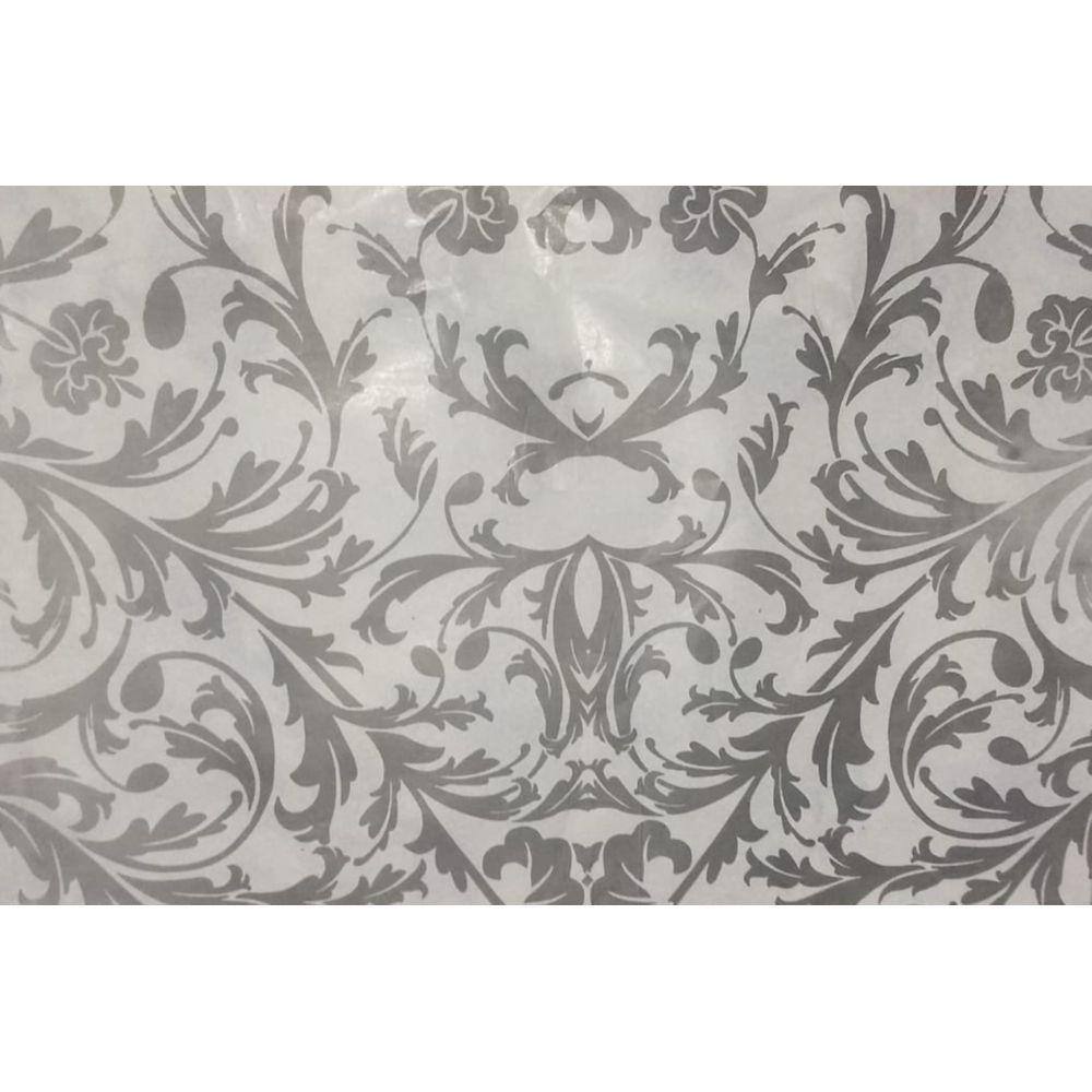 Papel de Seda 20x30 cm Personalizado Floral Cinza 100 folhas