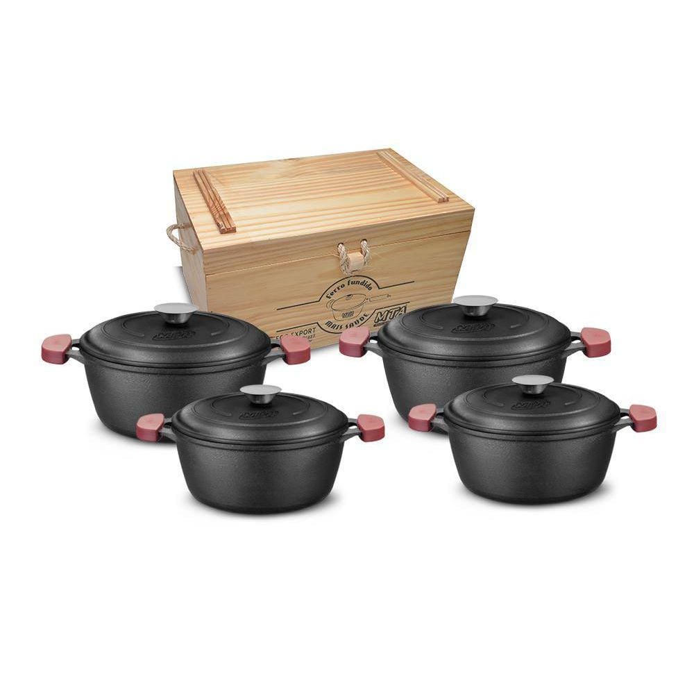 Conjunto Caçarolas Ferro Fundido Mta 4 Peças