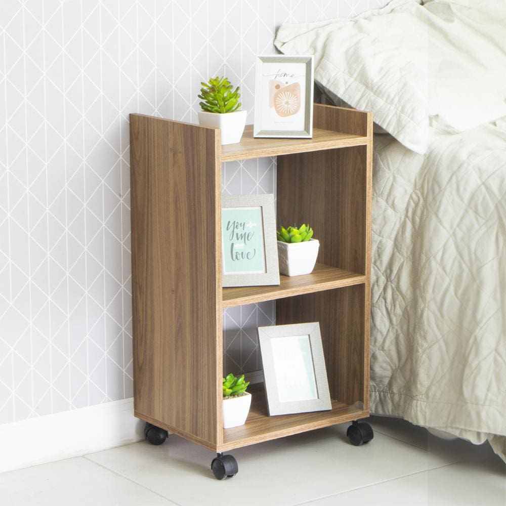 Estante Multiuso Freijó para Quarto Sala com Rodízio 40cm