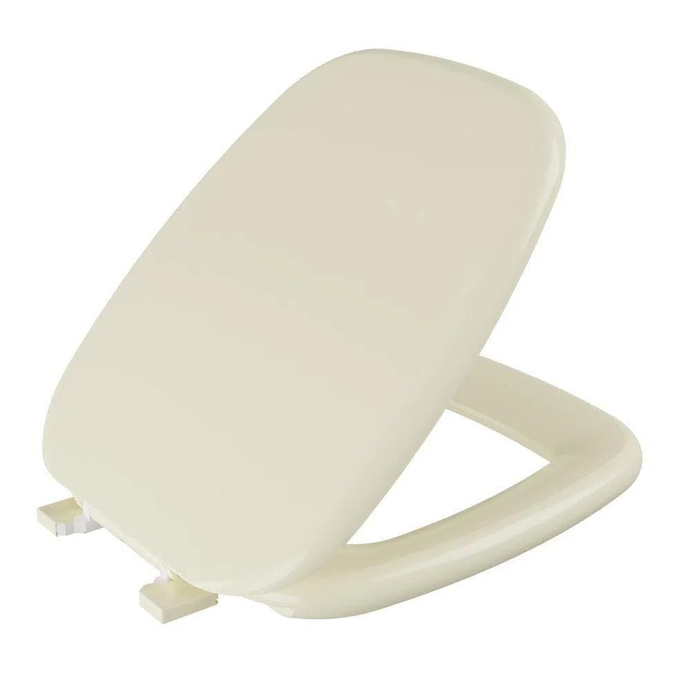 Tampa De Vaso Assento Sanitário Almofadado Astra Fit Bege Claro Para Bacia Celite