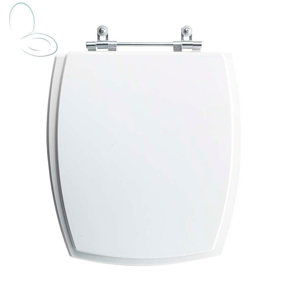 Assento Sanitário Tampa De Vaso Branco Mdf Laqueado Anturius Para Bacia Luzarte