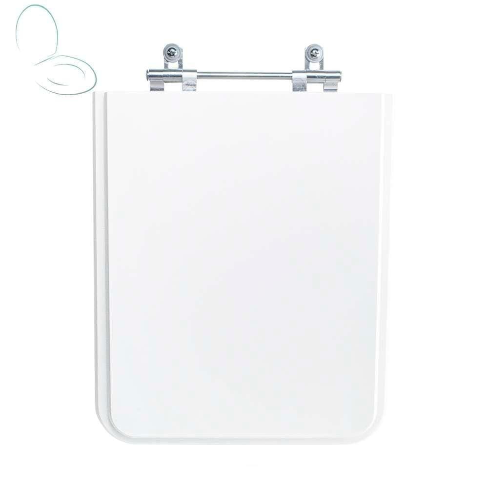 Tampa Vaso Sanitário Madeira Laqueada Square Branco Para Bacia Incepa