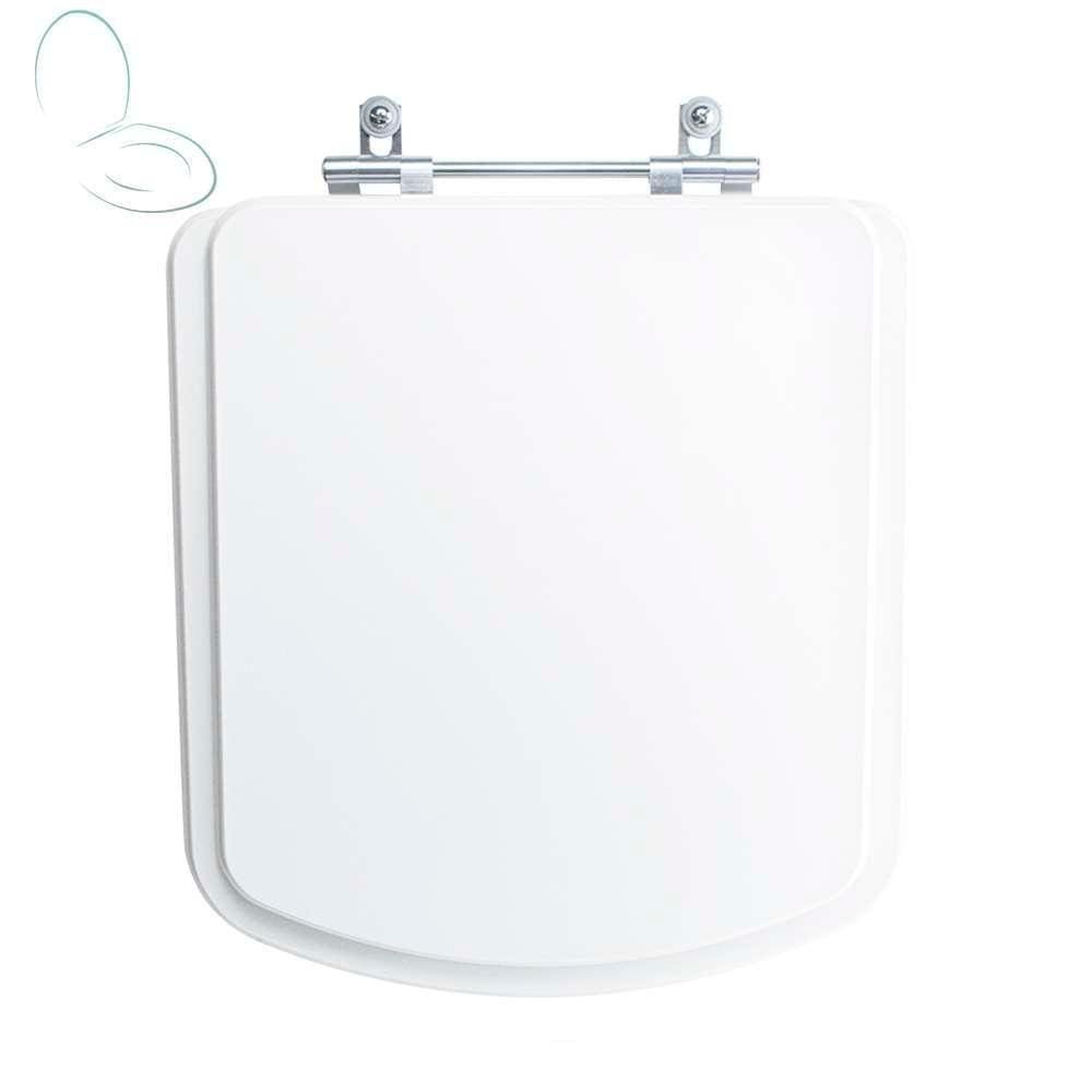 Assento Sanitário Tampa De Vaso Branco Resina Poliester Lirio Para Bacia Fiori