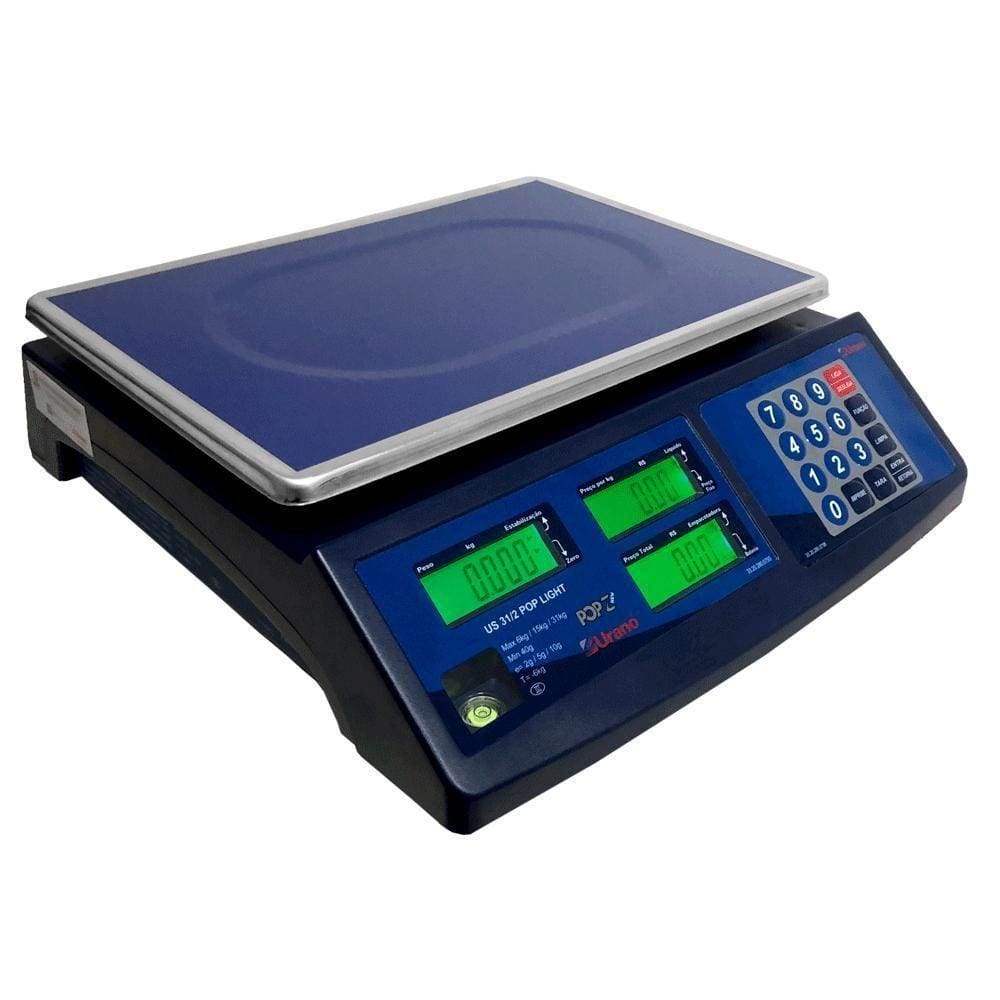 Balança Digital Us 31/2 Pop-z New Light Com Serial E Bateria 31kg Bivolt - Urano Bivolt