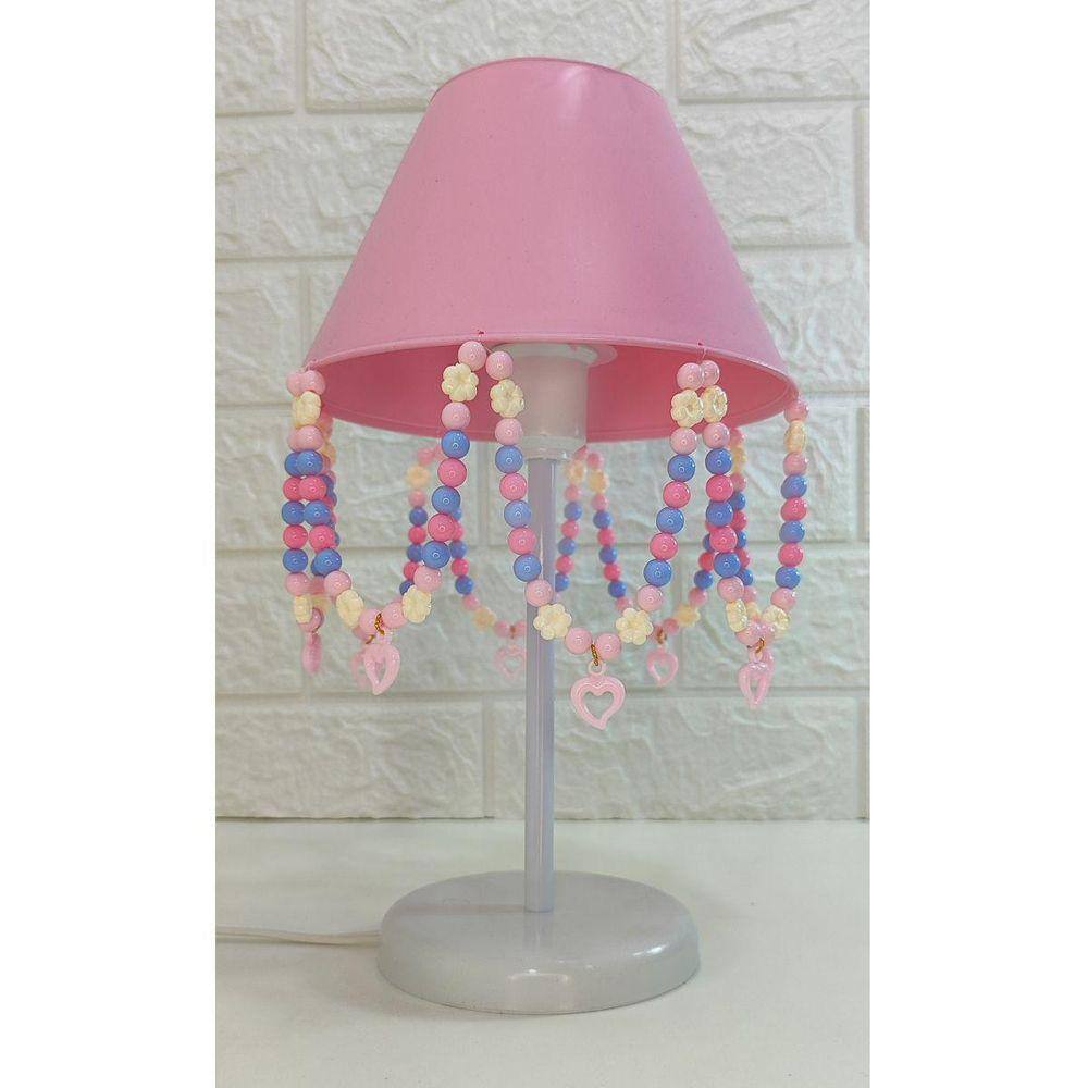 Abajur Infantil Flores Decorar Quartinho De Bebê Menina Rosa
