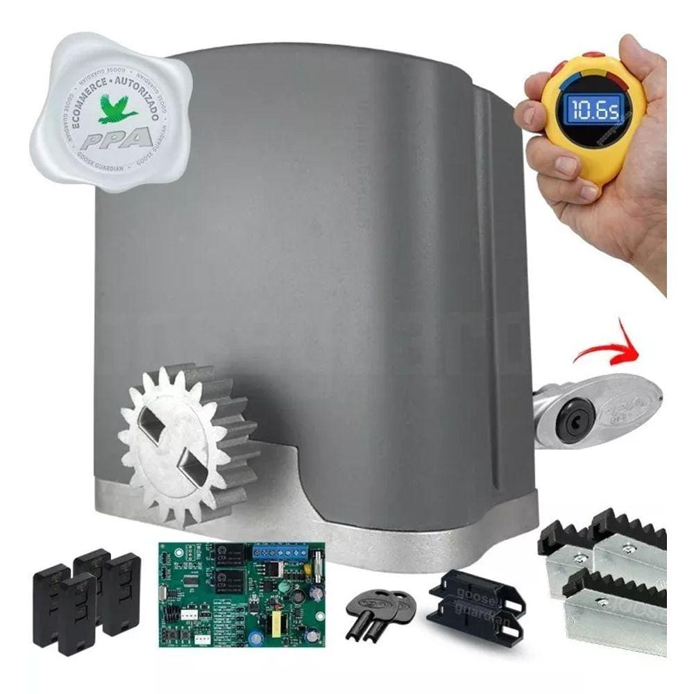 Kit 1 Motor Ppa Dz Rio 3m Crem 4 Control Portão 400kg