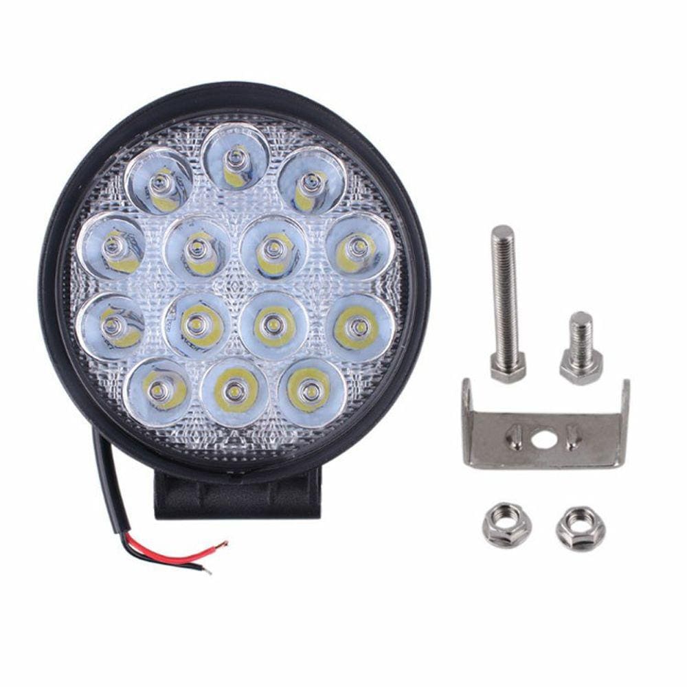 Farol de Milha Auxiliar 14 Leds 42w 12v/24v Redondo Fino Off-road 6000k Universal