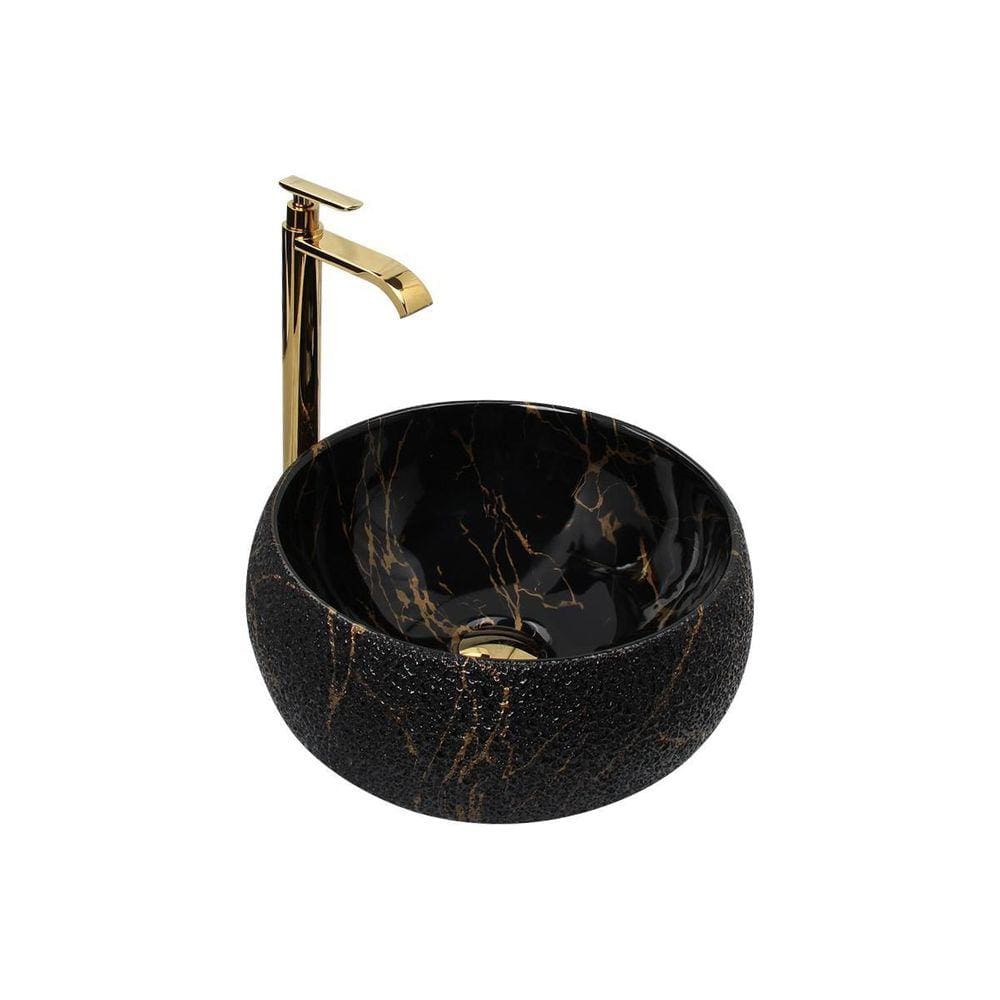 Cuba Pia Louça Cerâmica Apoio Banheiro 39X39Cm Black Pearl