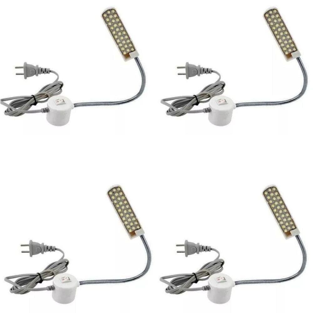 Luminaria 30 Leds Haste Flexivel Maquina Costura Bivolt 4 Un