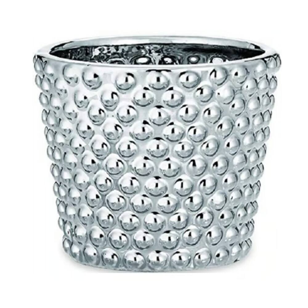  Cachepot  Cerâmica Prata Bolha - Mart