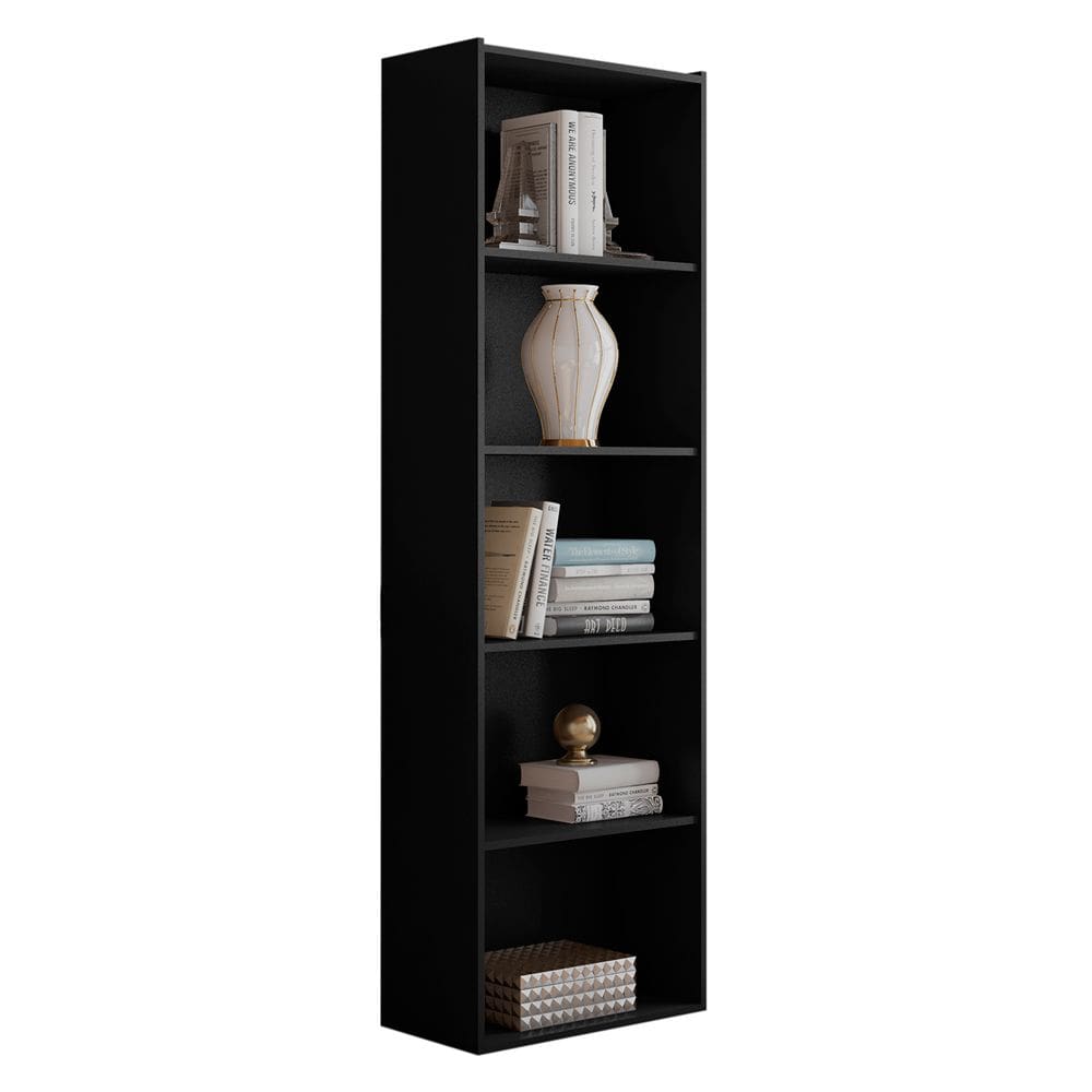 Estante Para Livros com 4 Prateleiras 60cm Julia Preto - Montanaris Decor