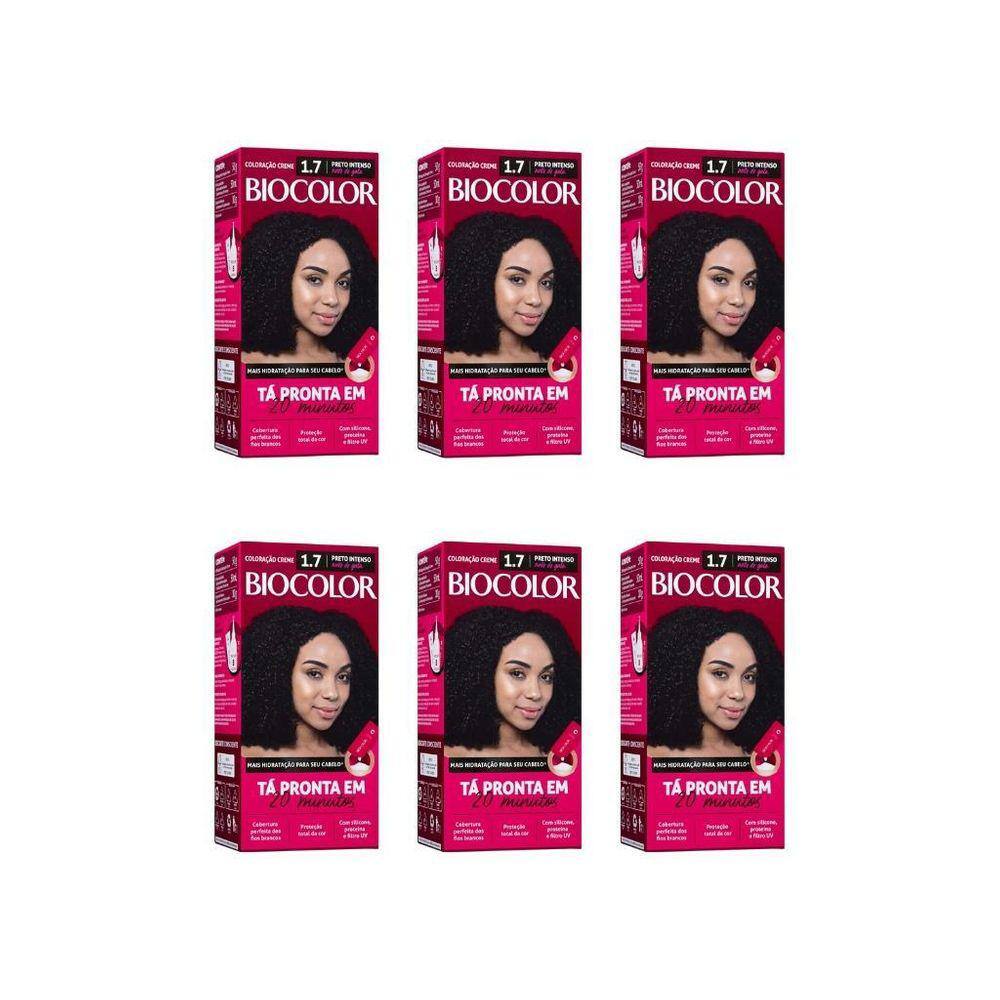 Coloraçao Biocolor Creme 1.7 Preto Int-Kit C/6Un