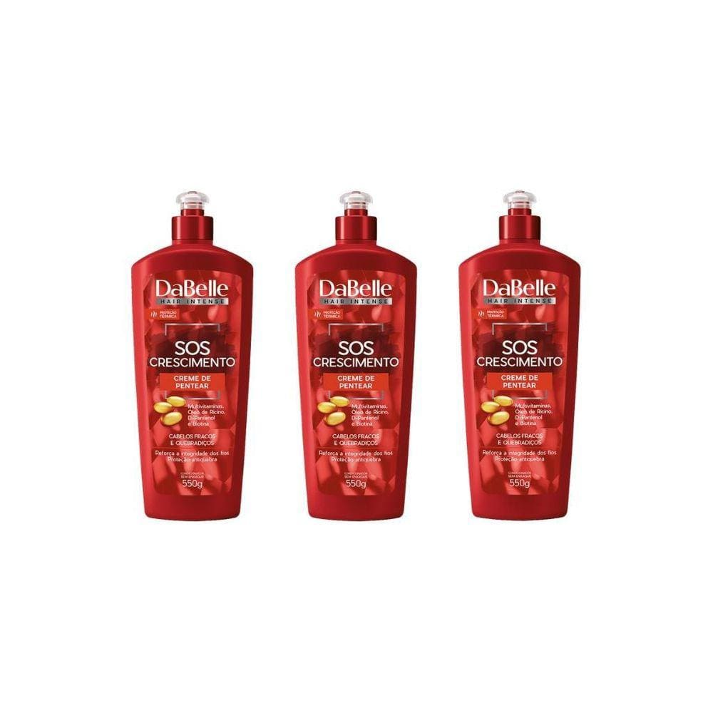 Creme Para Pentear Dabelle Sos Crescimento 550G-Kit C/3Un