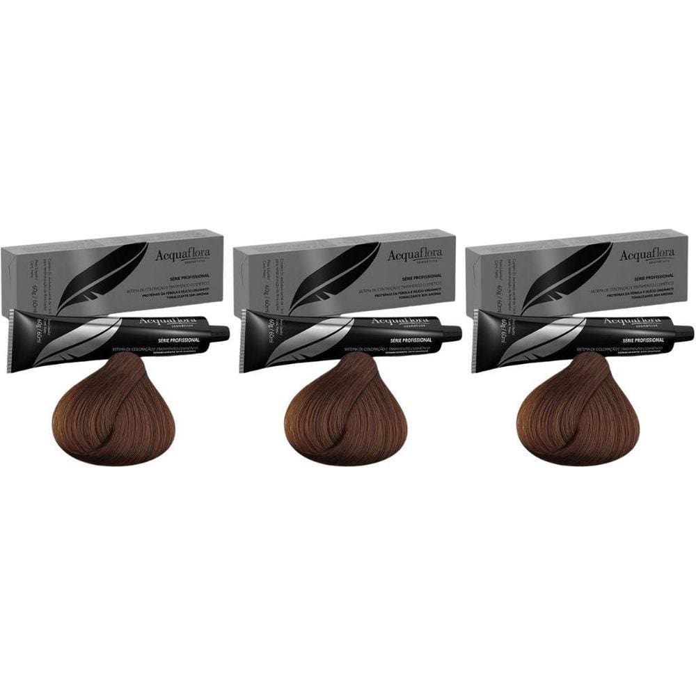 Coloraçao Acquaflora Sem Amonia 5.0 Castanho Claro-Kit C/3Un