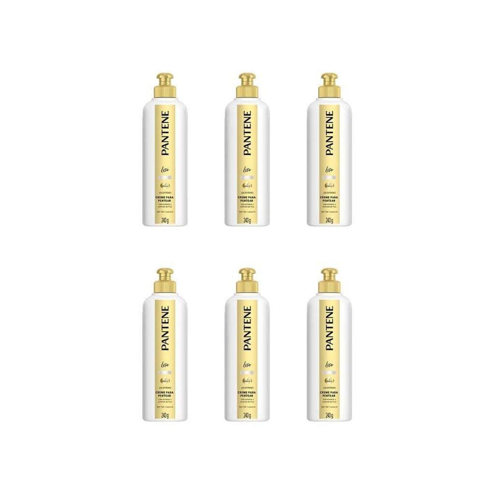 Creme Para Pentear Pantene 240G Liso Extremo - Kit Com 6Un