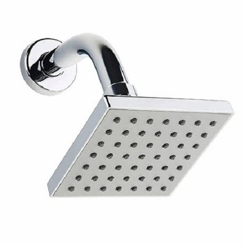 Ducha Banho Fria Em Abs E Cano Inox Quadrada 10x10 Cm