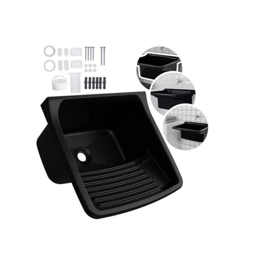 Tanque De Plastico Para Lavar Roupa 34 Litros Preto - Astra