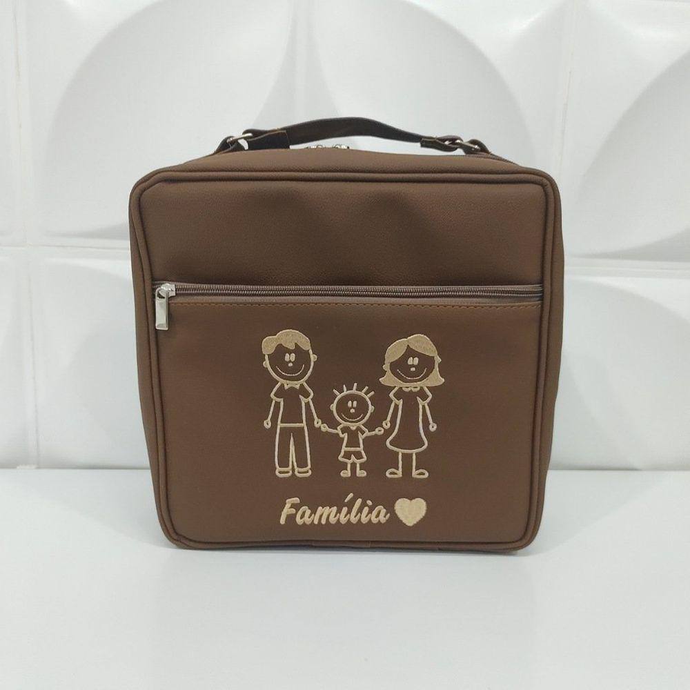 Porta Pratos Quadrado Personalizado Família Amor Marrom - Coutre Bolsas