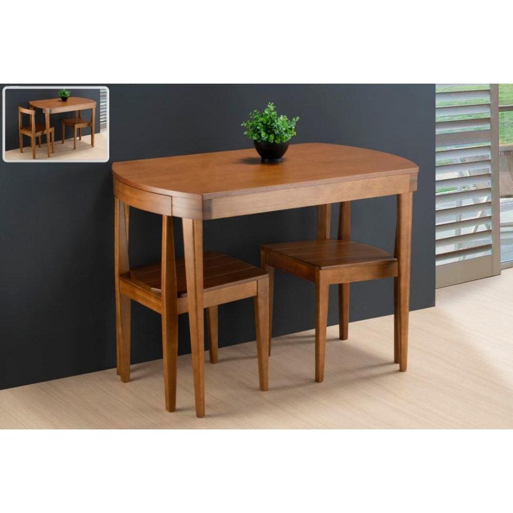 Sala de Jantar Mesa Compacta 1,00 x 70 - (02 Cadeiras) - Móveis de Gramado