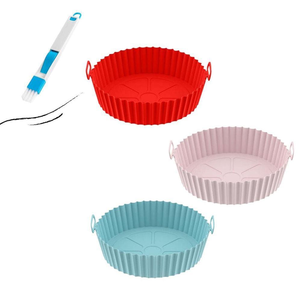 Forma Para Airfryer Silicone Cesto Reutilizável Antiaderente