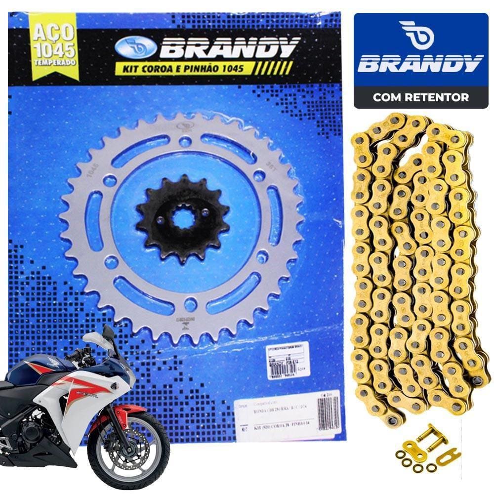 Kit Relação Cbr 250 R Corrente Dourada Com Retentor Brandy