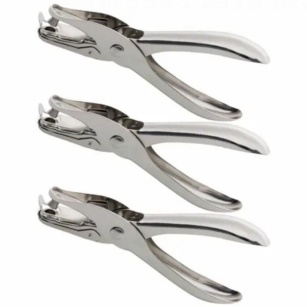 Kit 3 Alicate Furador Papel 6Mm Perfurador Cortador