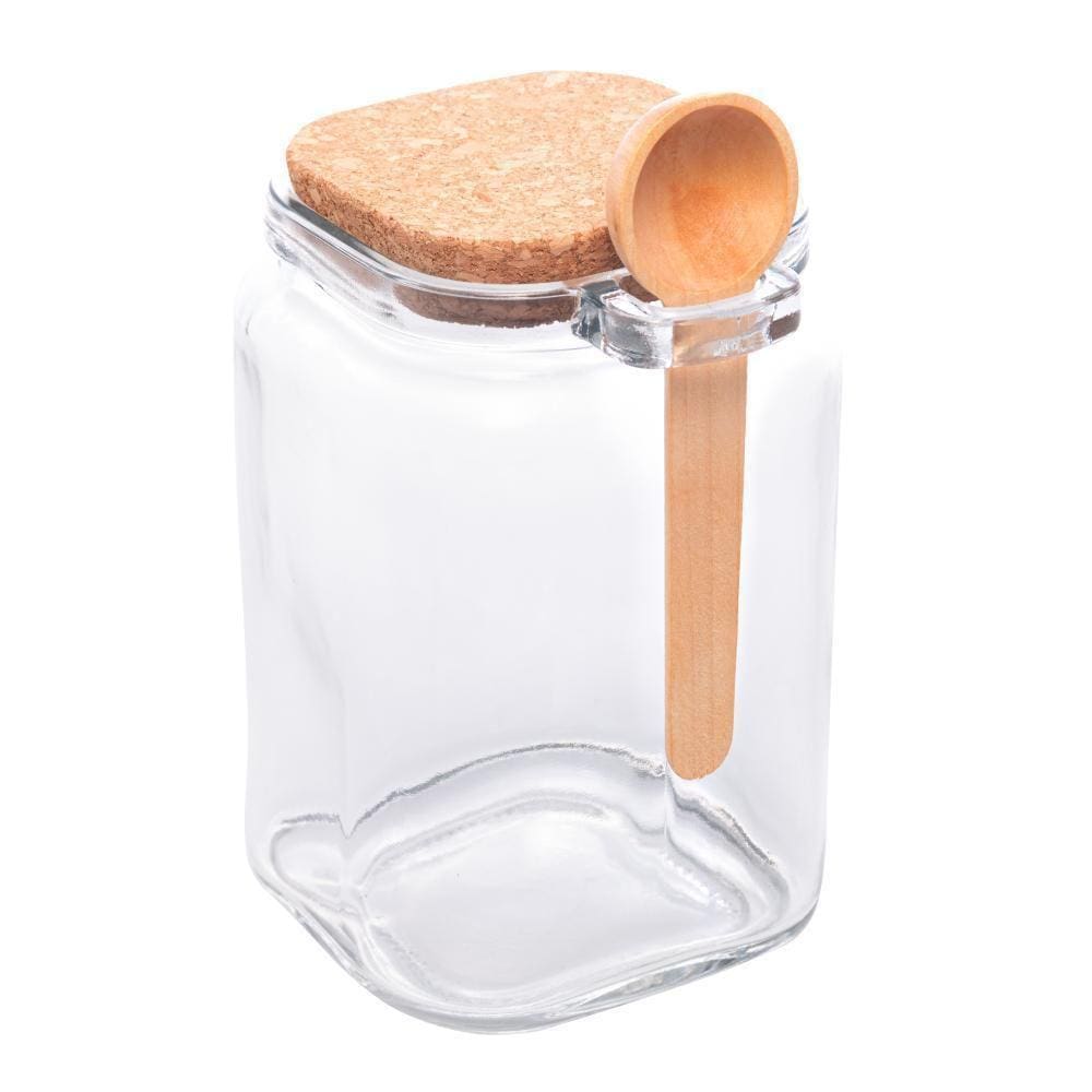 Porta Mantimento Lyor Quadrado De Vidro Com Tampa 650Ml