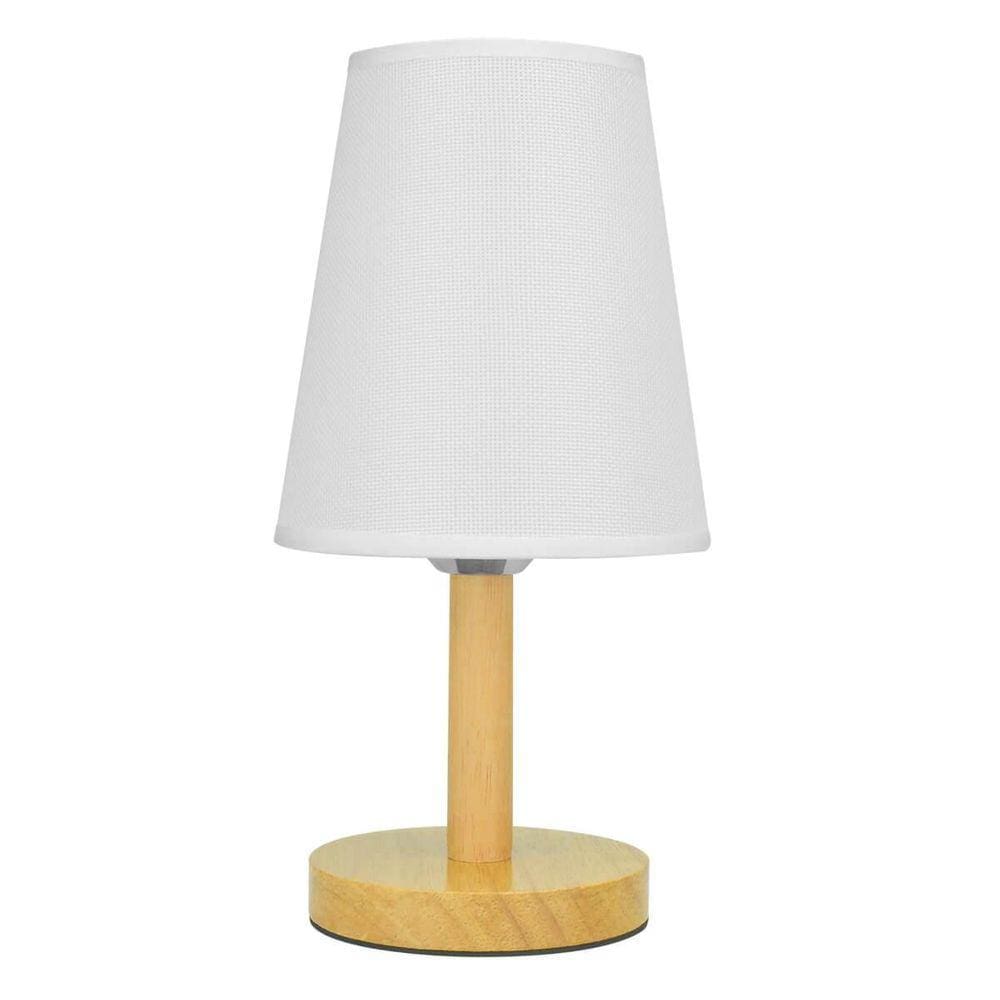 Abajur de Mesa Quadrado Madeira 30x15cm Branco