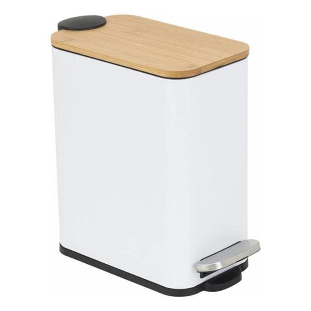 Lixeira para Banheiro de 5 Litros em Madeira e Metal