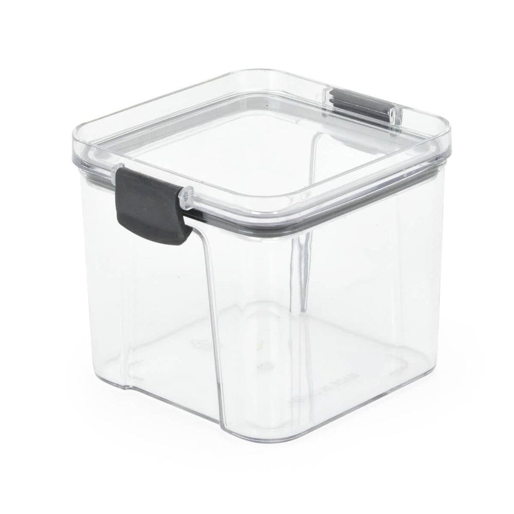 Pote Hermético Quadrado Transparente Com Trava 700Ml Preto